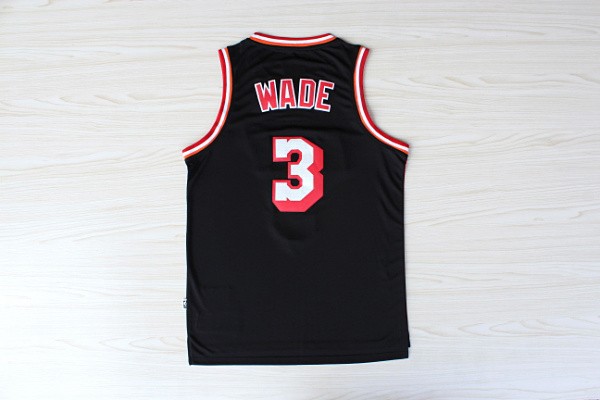  NBA Miami Heat 3 Dwyane Wade Hardwood Classic Fashion Swingman Black Jerseys